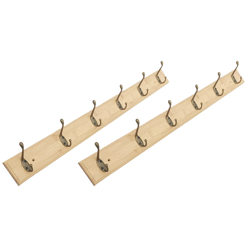 Modern Coat Rack Wood Framed Wall-Mounted Coat Hanger with Hooks