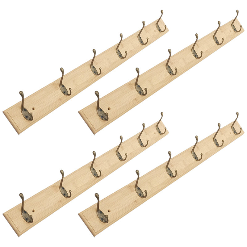 Modern Coat Rack Wood Framed Wall-Mounted Coat Hanger with Hooks