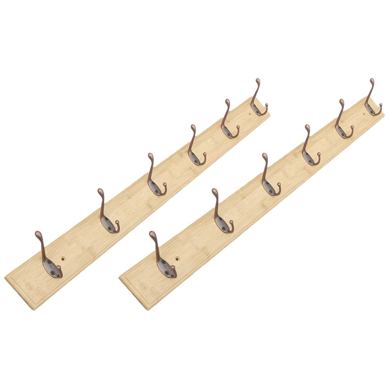 Modern Coat Rack Wood Framed Wall-Mounted Coat Hanger with Hooks