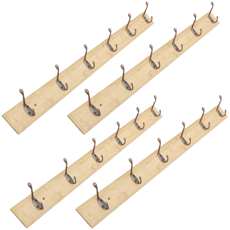 Modern Coat Rack Wood Framed Wall-Mounted Coat Hanger with Hooks