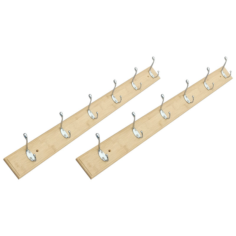 Modern Coat Rack Wood Framed Wall-Mounted Coat Hanger with Hooks