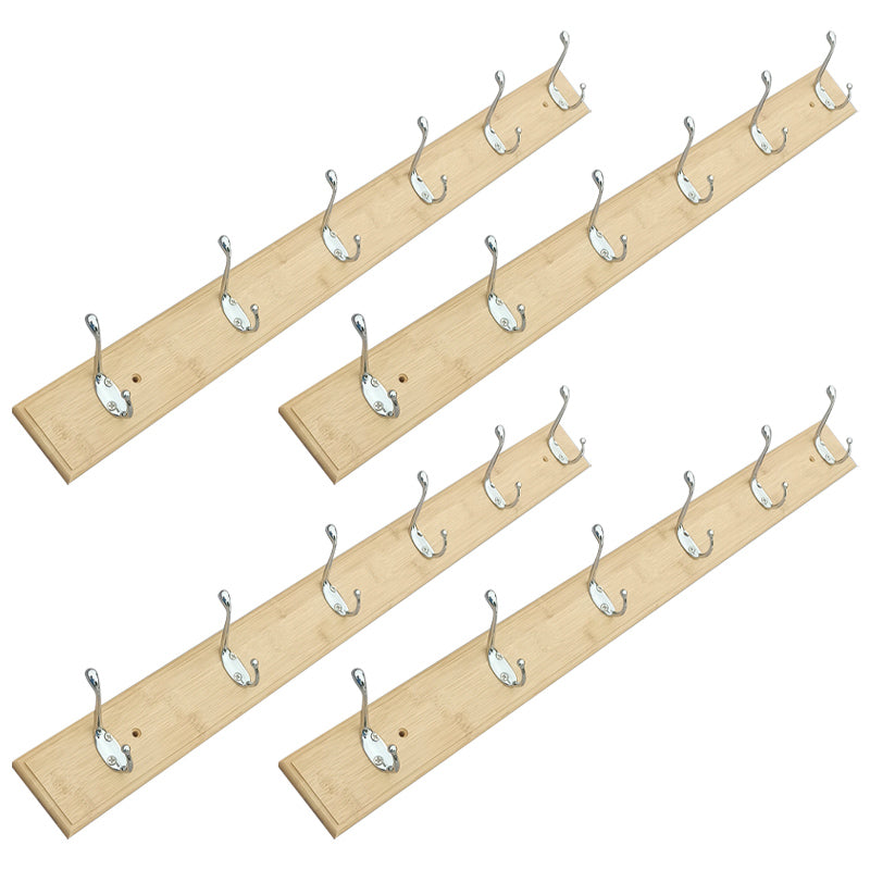 Modern Coat Rack Wood Framed Wall-Mounted Coat Hanger with Hooks