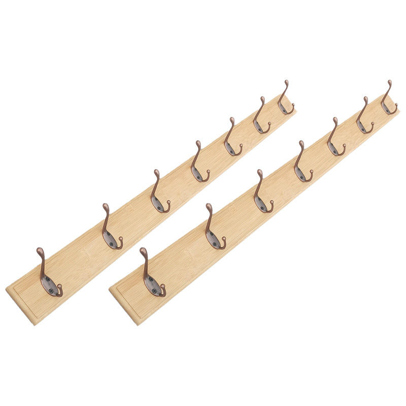 Modern Coat Rack Wood Framed Wall-Mounted Coat Hanger with Hooks