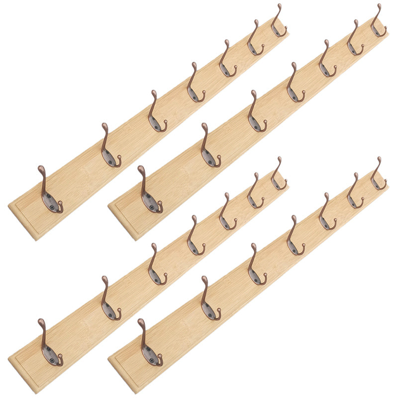 Modern Coat Rack Wood Framed Wall-Mounted Coat Hanger with Hooks