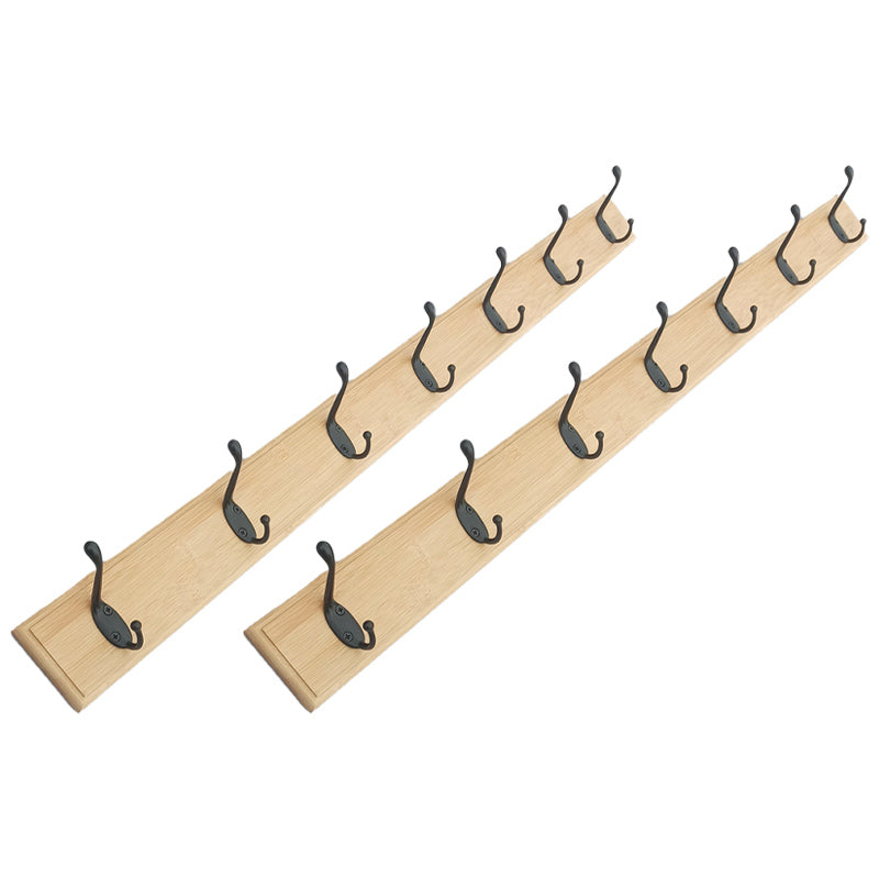 Modern Coat Rack Wood Framed Wall-Mounted Coat Hanger with Hooks