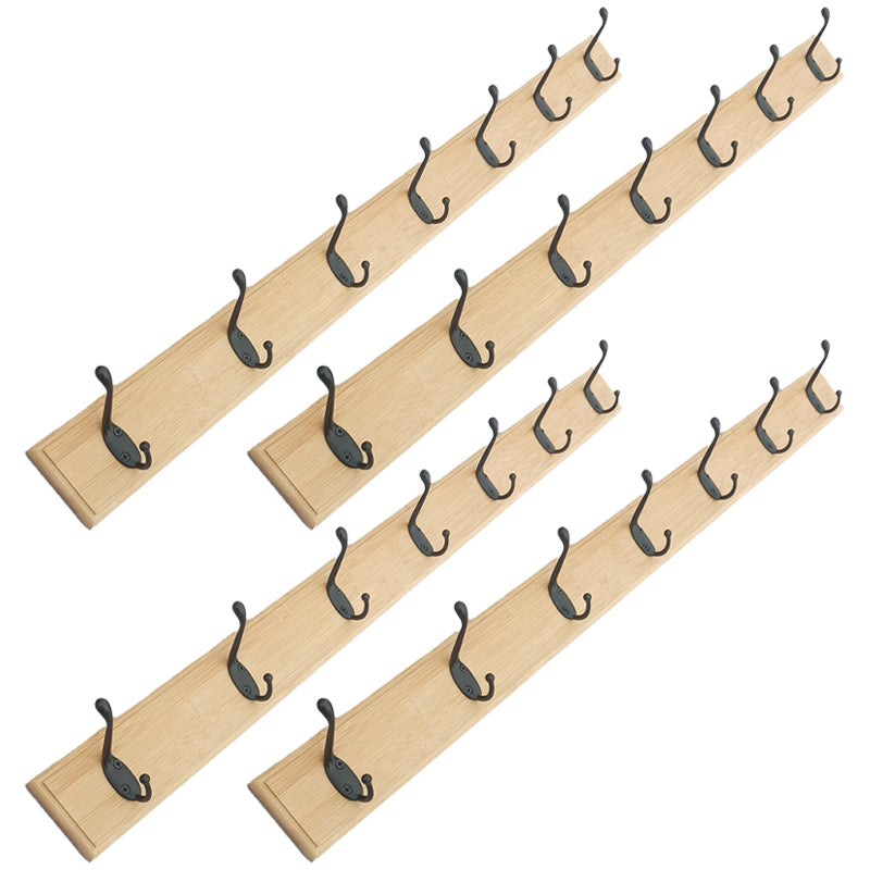 Modern Coat Rack Wood Framed Wall-Mounted Coat Hanger with Hooks