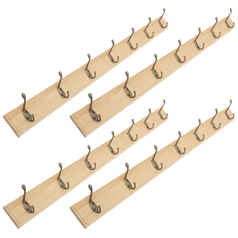 Modern Coat Rack Wood Framed Wall-Mounted Coat Hanger with Hooks