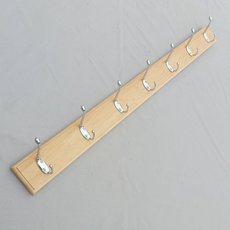 Modern Coat Rack Wood Framed Wall-Mounted Coat Hanger with Hooks