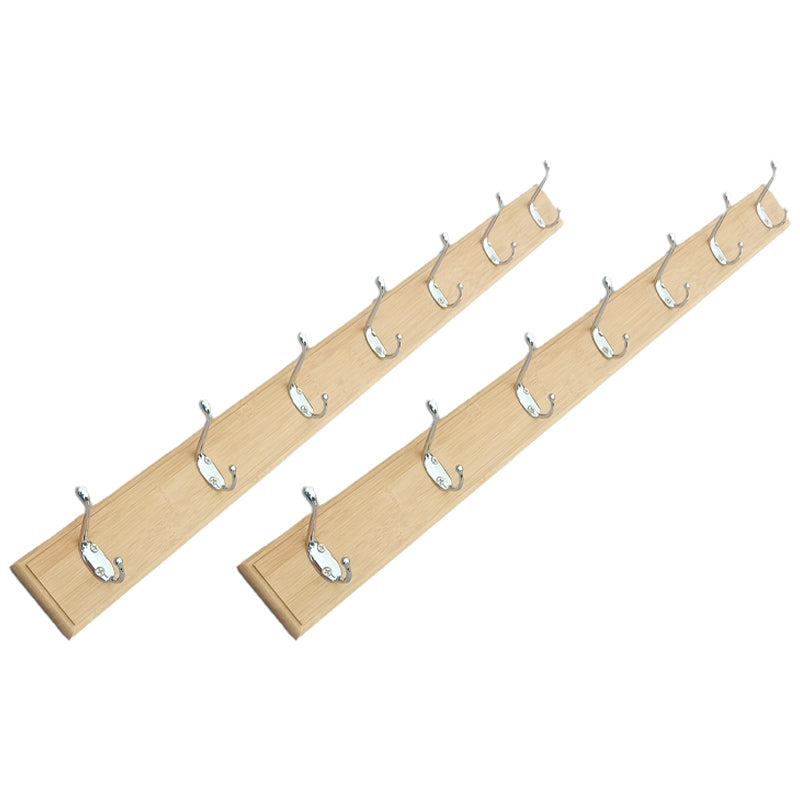 Modern Coat Rack Wood Framed Wall-Mounted Coat Hanger with Hooks