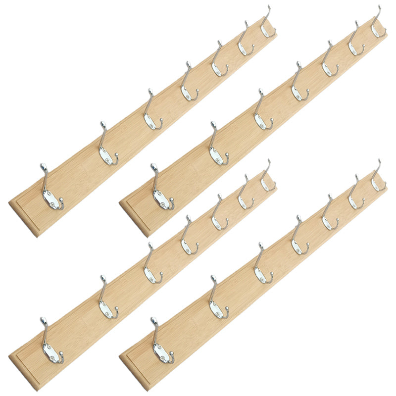 Modern Coat Rack Wood Framed Wall-Mounted Coat Hanger with Hooks