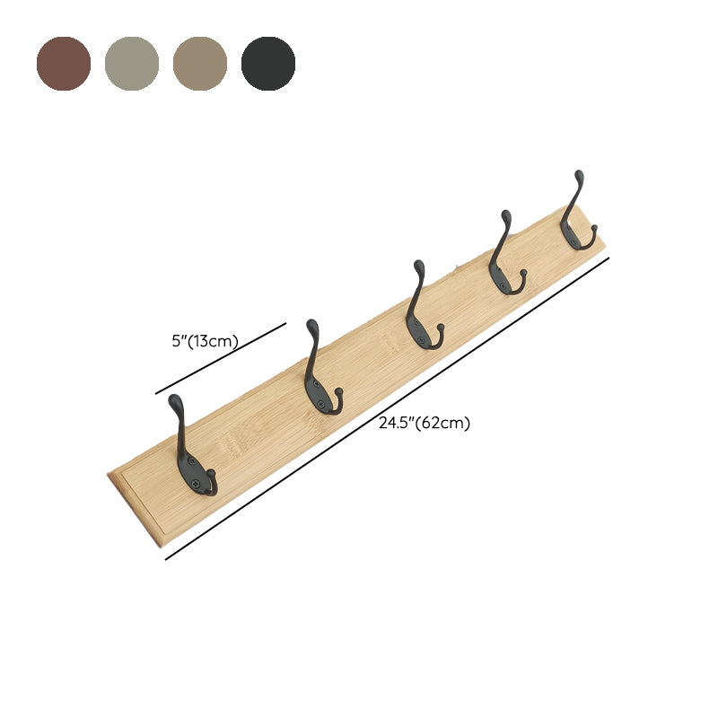 Modern Coat Rack Wood Framed Wall-Mounted Coat Hanger with Hooks