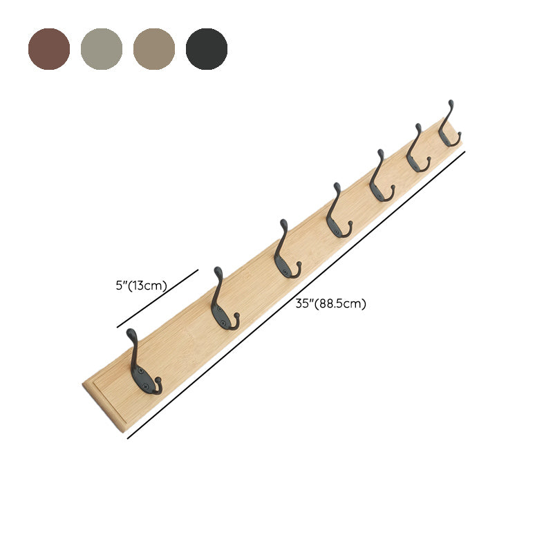 Modern Coat Rack Wood Framed Wall-Mounted Coat Hanger with Hooks