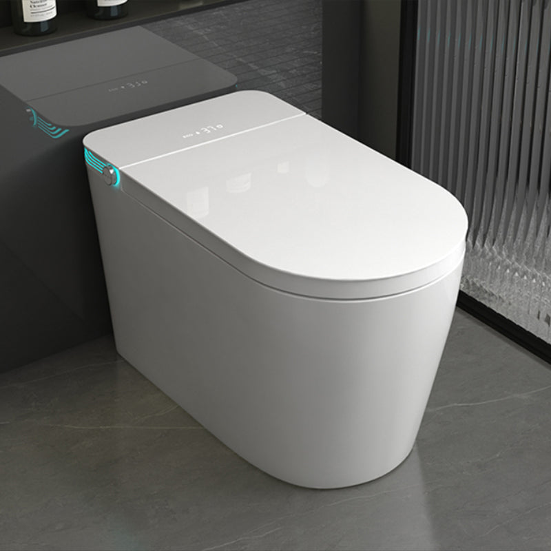 Contemporary 17.32" H White Electronic Toilet Elongated Floor Standing Bidet