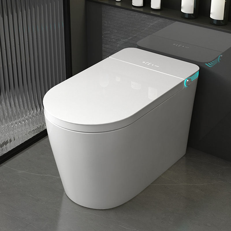 Contemporary 17.32" H White Electronic Toilet Elongated Floor Standing Bidet