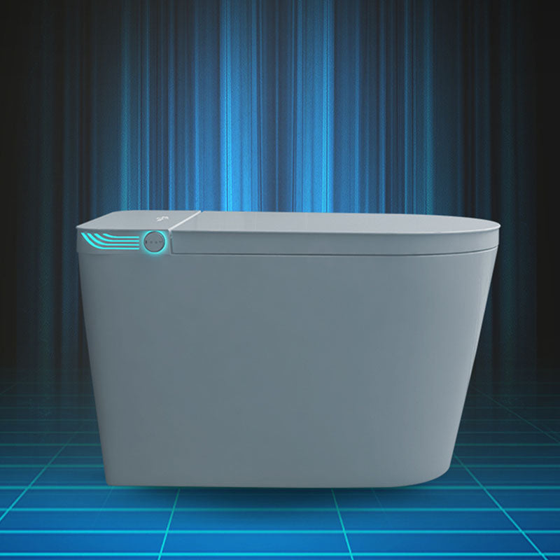 Contemporary 17.32" H White Electronic Toilet Elongated Floor Standing Bidet