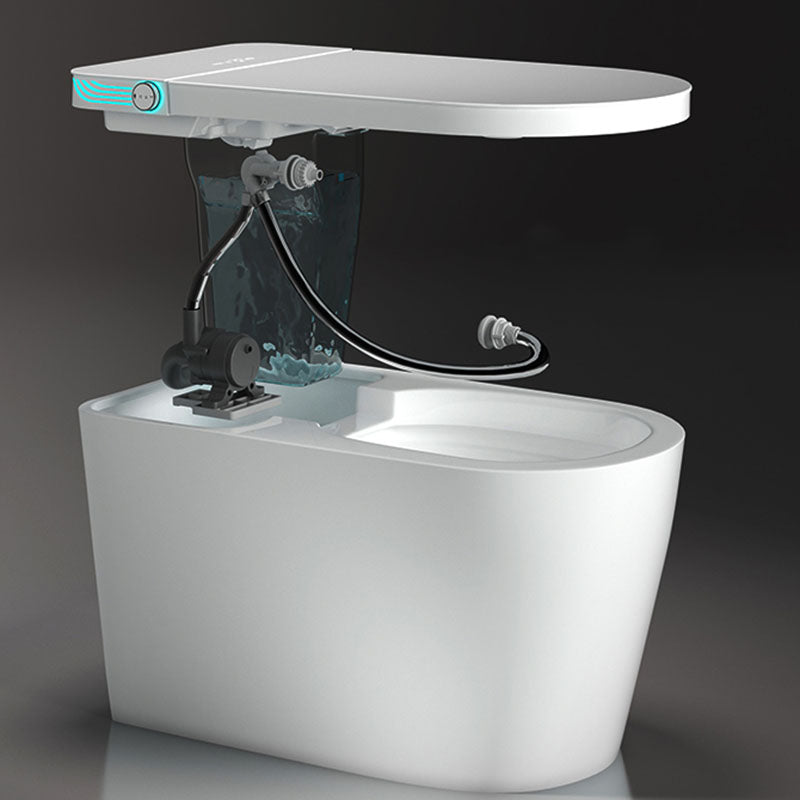 Contemporary 17.32" H White Electronic Toilet Elongated Floor Standing Bidet