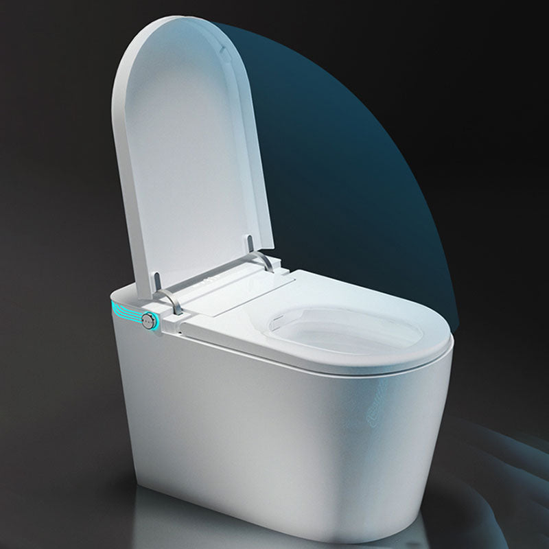 Contemporary 17.32" H White Electronic Toilet Elongated Floor Standing Bidet