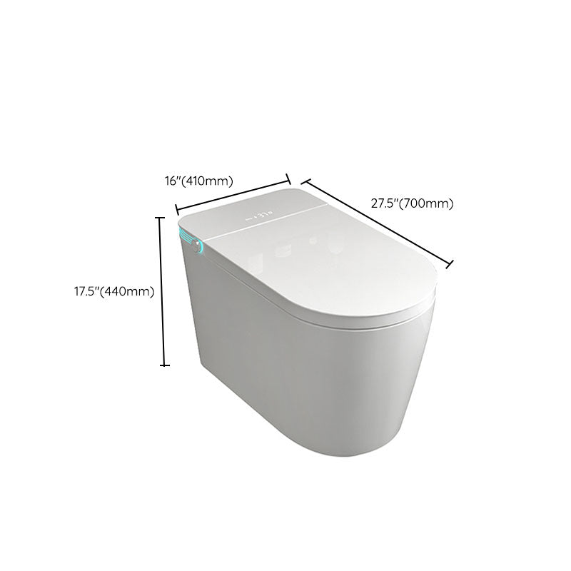 Contemporary 17.32" H White Electronic Toilet Elongated Floor Standing Bidet