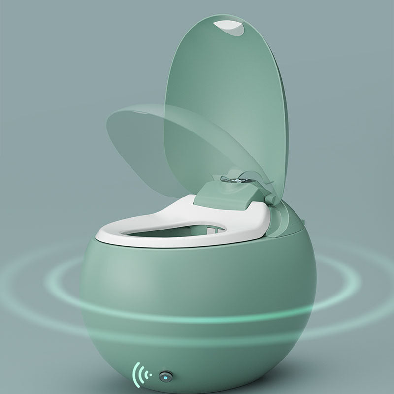 Solid Color Egg Shaped Electronic Toilet Elongated Floor Standing Bidet in Tankless