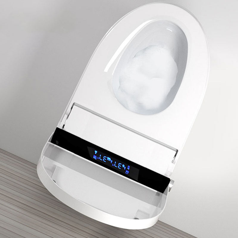 Contemporary White Electronic Toilet Elongated Floor Mount Bidet