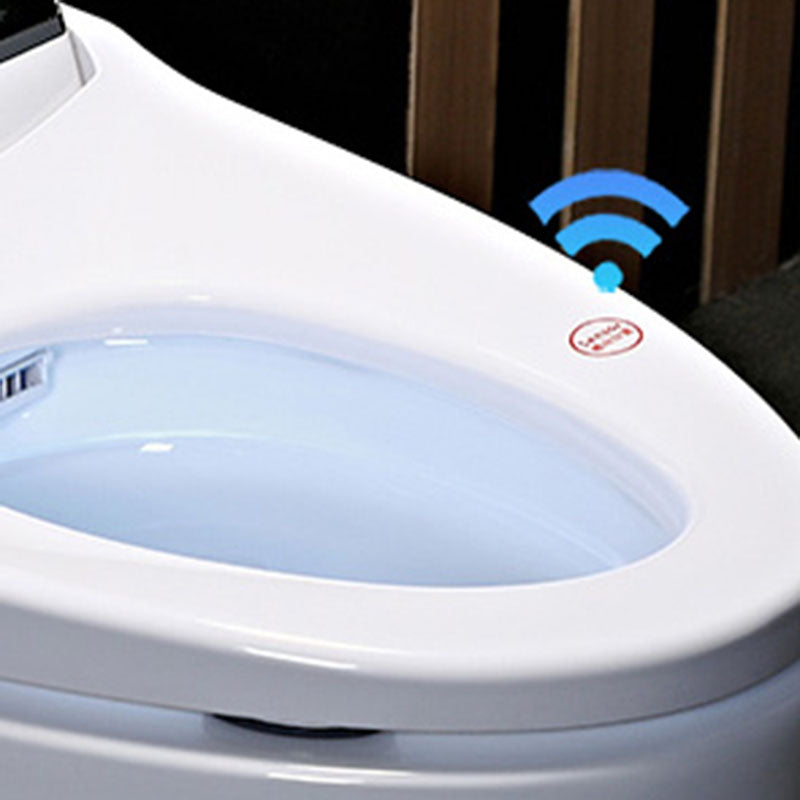 Contemporary White Electronic Toilet Elongated Floor Mount Bidet