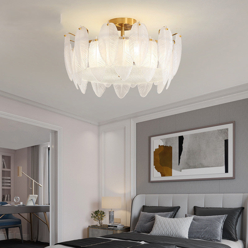 Household Ceiling Light Modern Glass Flush Mount Light Fixture for Bedroom