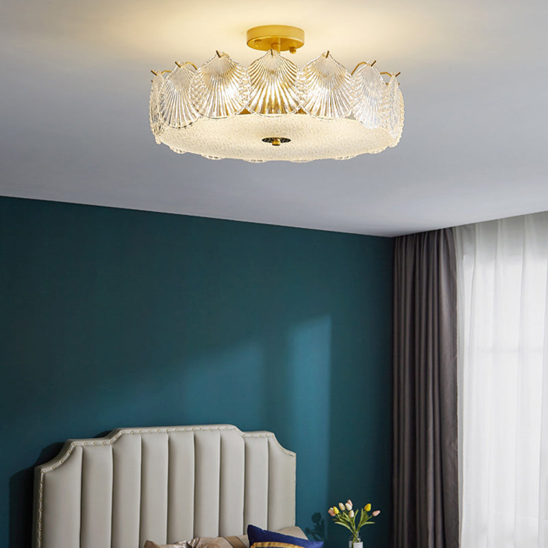 Creative Ceiling Light Simple Glass Flush Mount Light Fixture for Bedroom