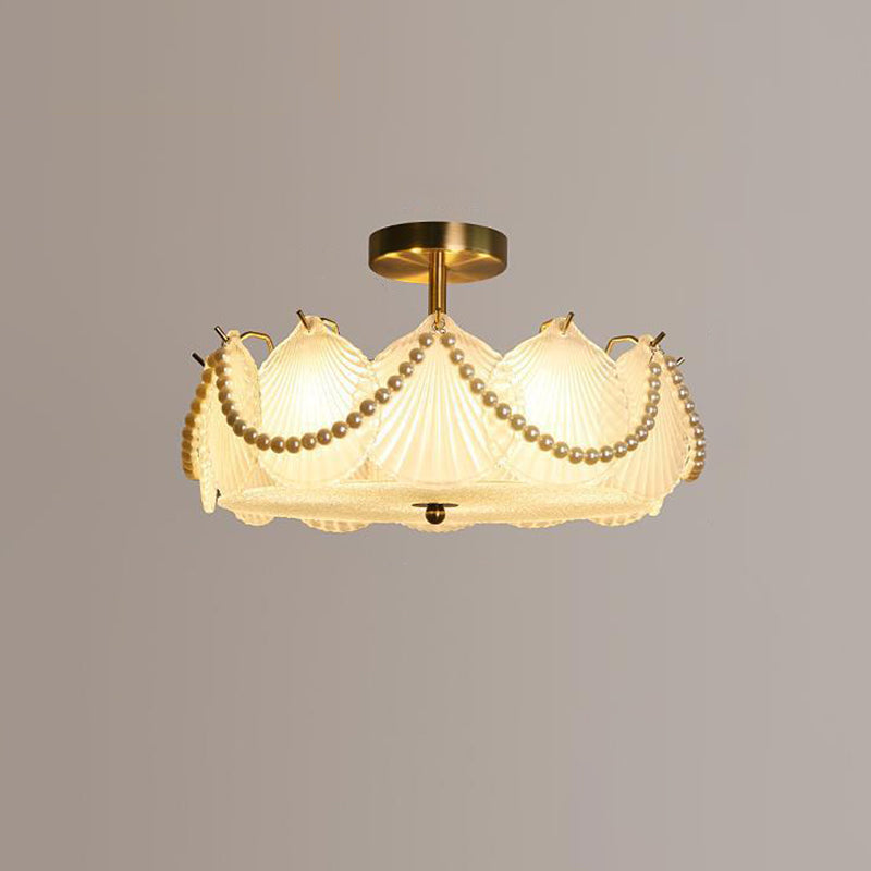 Creative Ceiling Light Simple Glass Flush Mount Light Fixture for Bedroom