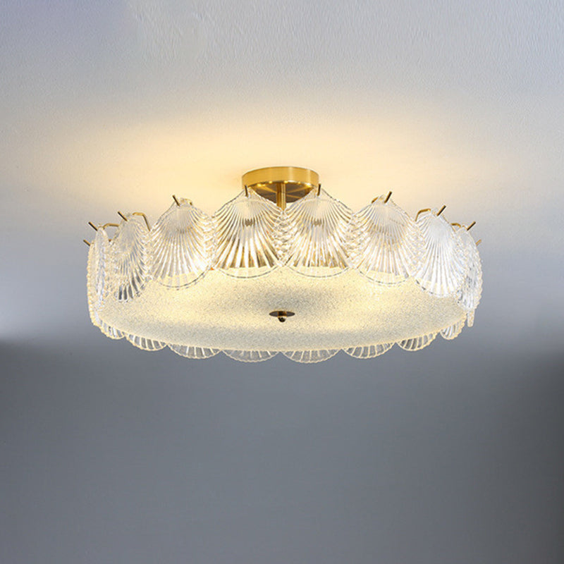 Creative Ceiling Light Simple Glass Flush Mount Light Fixture for Bedroom