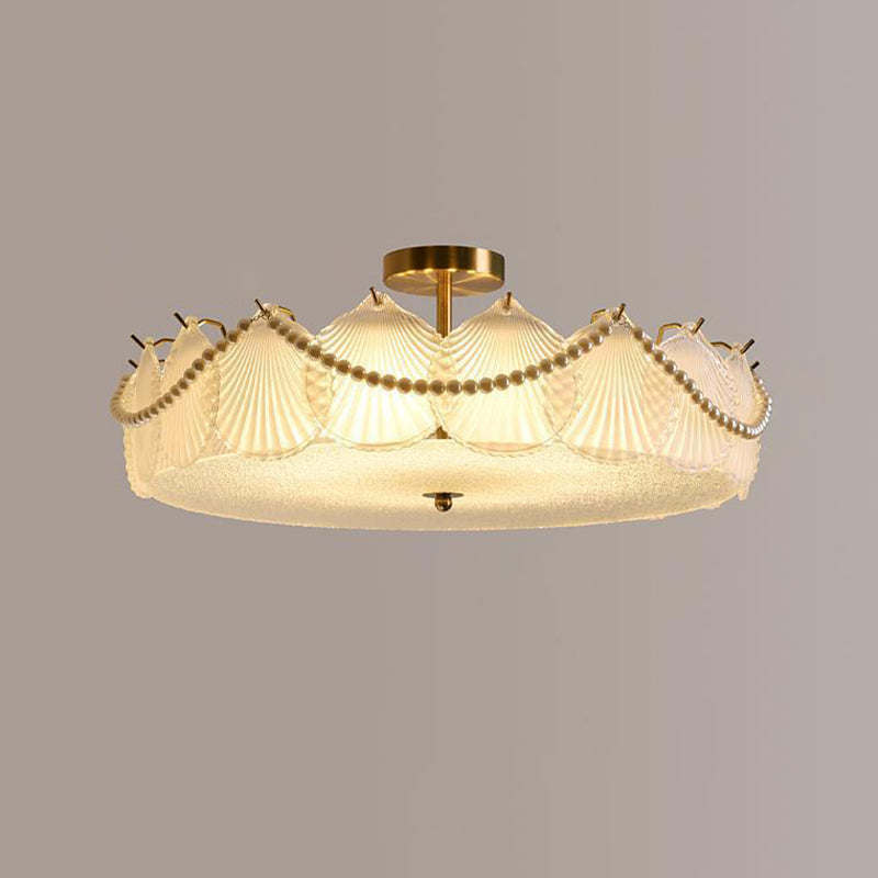 Creative Ceiling Light Simple Glass Flush Mount Light Fixture for Bedroom