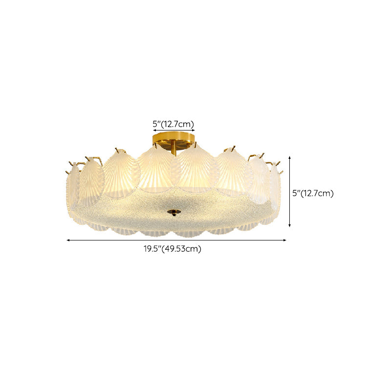 Creative Ceiling Light Simple Glass Flush Mount Light Fixture for Bedroom