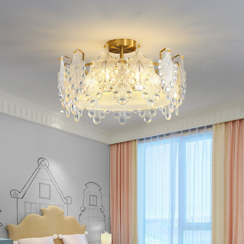 Creative Ceiling Light Modern Glass Flush Mount Light Fixture for Bedroom