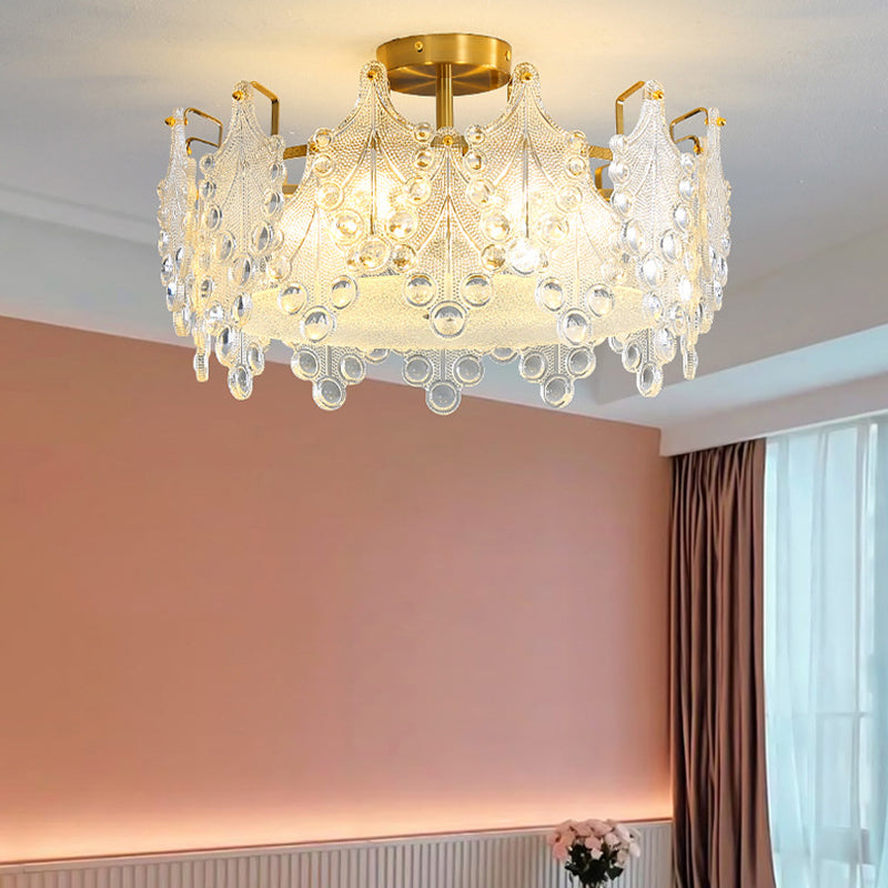 Creative Ceiling Light Modern Glass Flush Mount Light Fixture for Bedroom