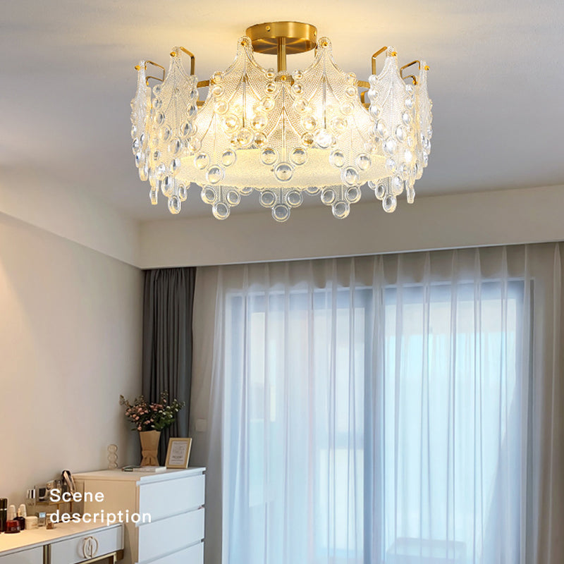 Creative Ceiling Light Modern Glass Flush Mount Light Fixture for Bedroom