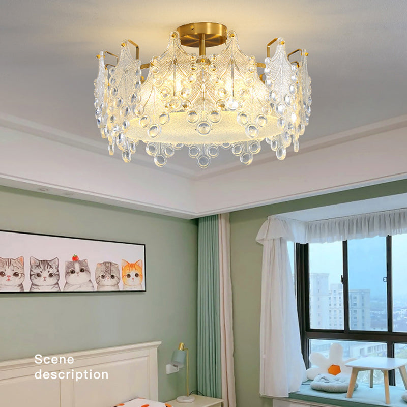 Creative Ceiling Light Modern Glass Flush Mount Light Fixture for Bedroom