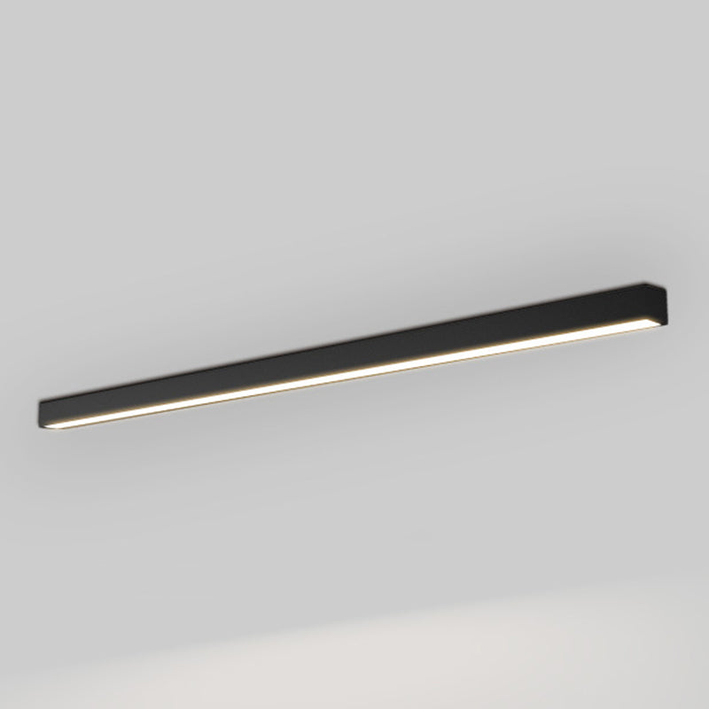 Linear Shape Flush Lights Modern Style Metal 1 Light Flush Mount in Black