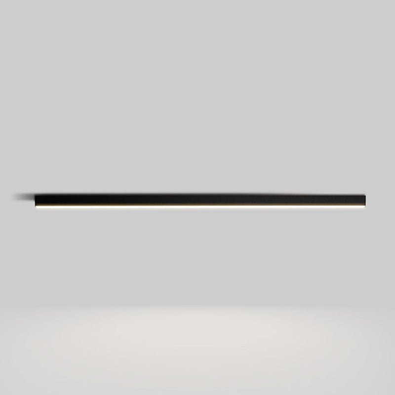 Linear Shape Flush Lights Modern Style Metal 1 Light Flush Mount in Black