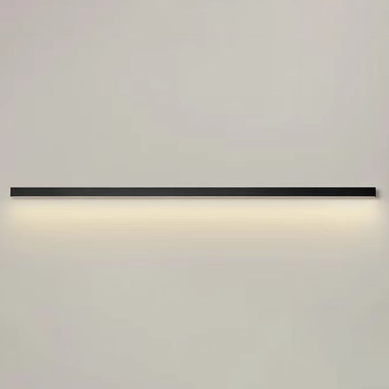 Linear Shape Flush Lights Modern Style Metal 1 Light Flush Mount in Black