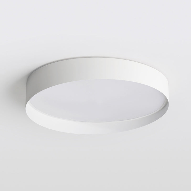 Contemporary LED Ceiling Lamp White Flush Light with Metal for Bedroom