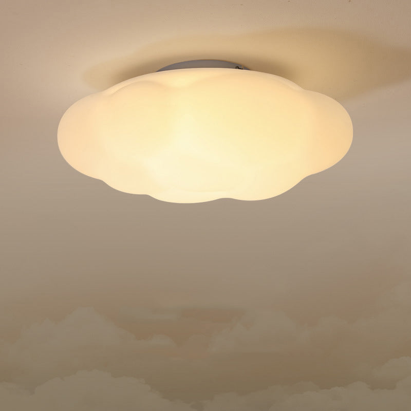 Single White Modern Flush Mount Lighting Unique LED Ceiling Light for Foyer