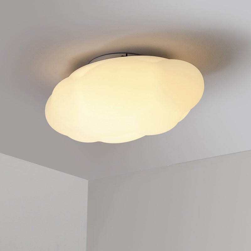 Single White Modern Flush Mount Lighting Unique LED Ceiling Light for Foyer