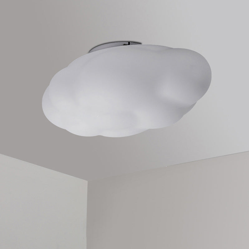 Single White Modern Flush Mount Lighting Unique LED Ceiling Light for Foyer