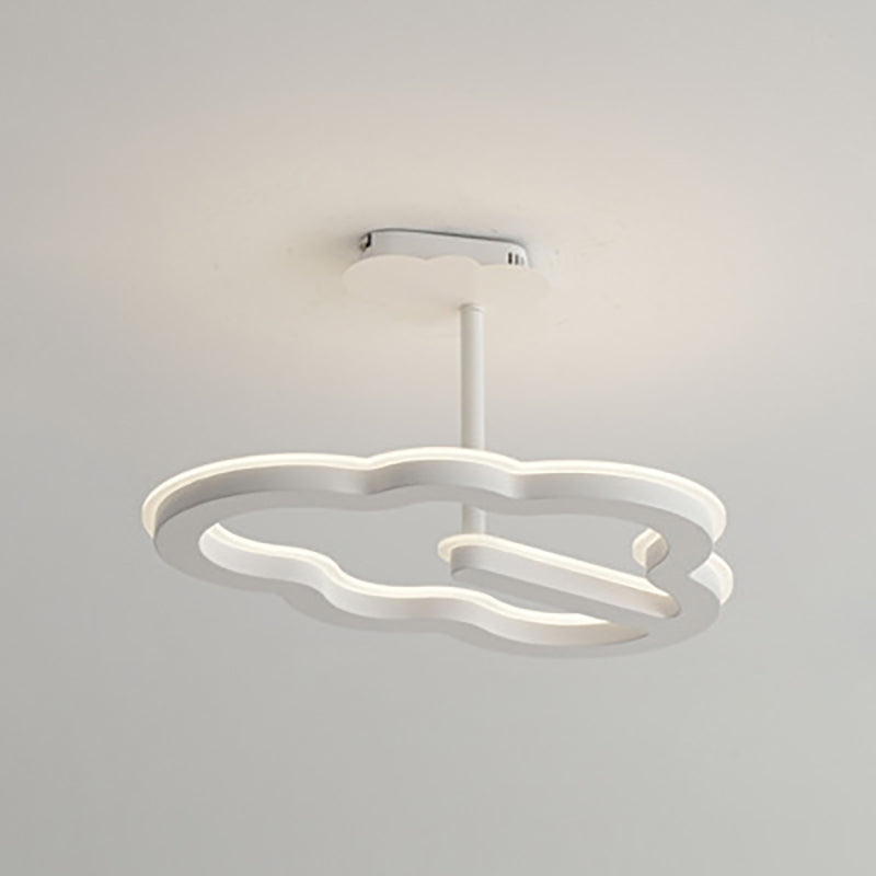 Contemporary LED Ceiling Lamp Cloud Semi Flush Light with Metal for Bedroom