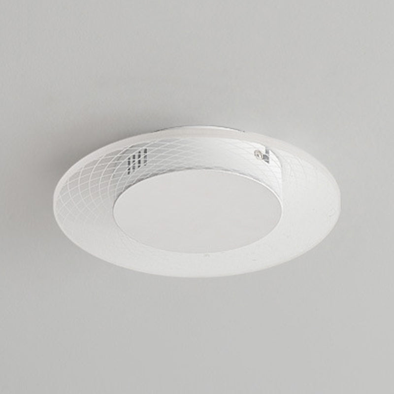 Single White Modern Flush Mount Lighting Round LED Ceiling Light for Bedroom