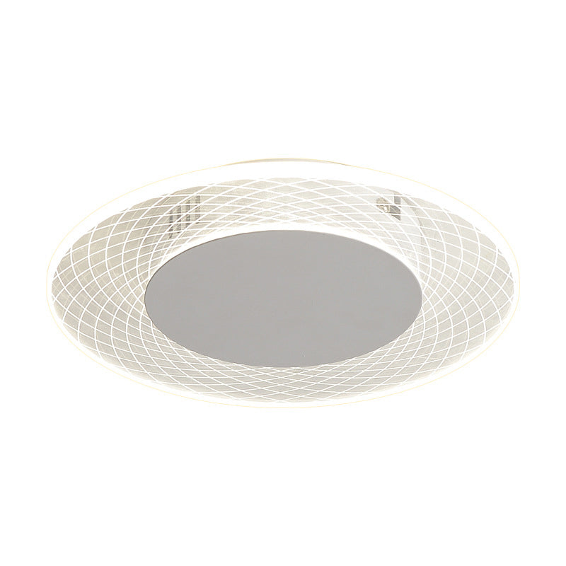 Single White Modern Flush Mount Lighting Round LED Ceiling Light for Bedroom