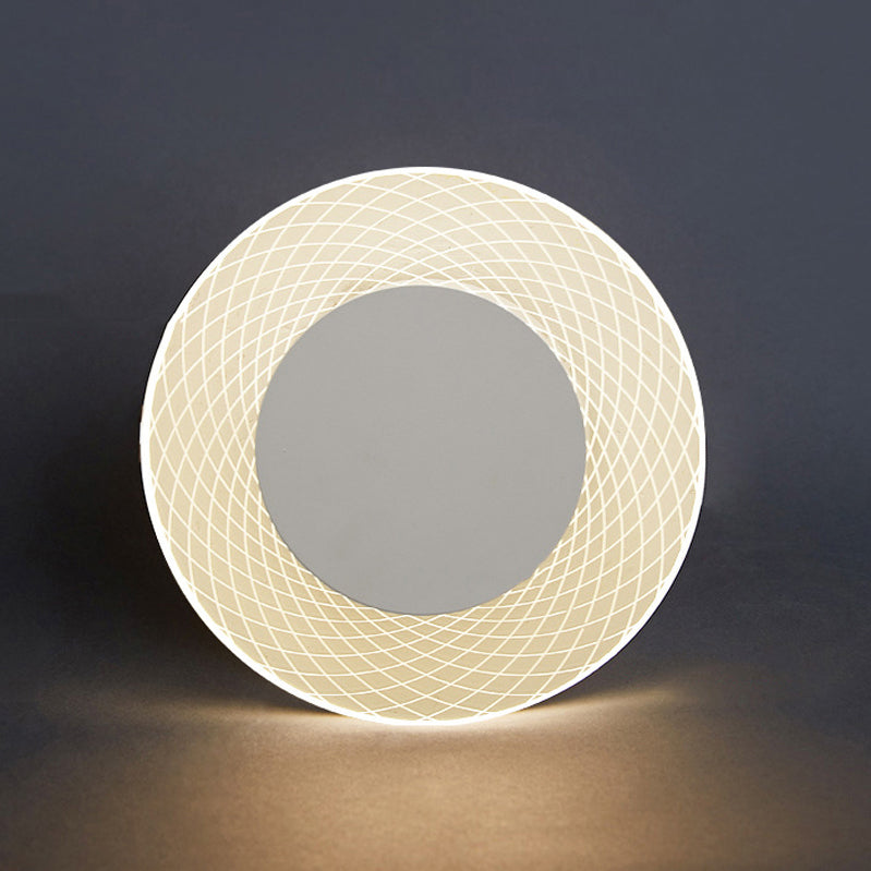 Single White Modern Flush Mount Lighting Round LED Ceiling Light for Bedroom