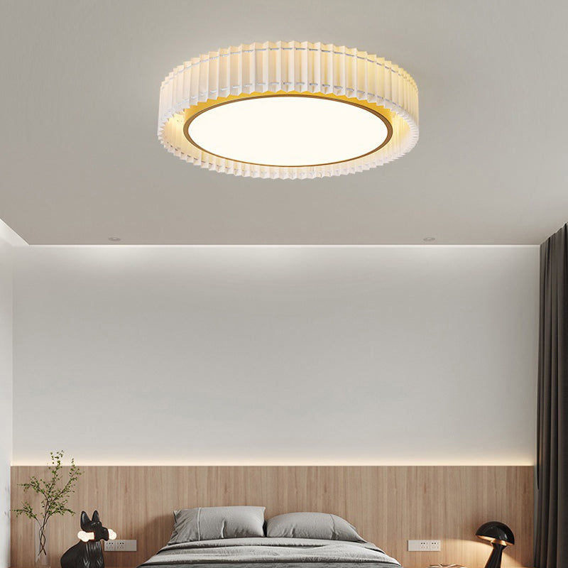 Modern Ceiling Light Fabric Ceiling Mount Light with Acrylic Shade for Bedroom