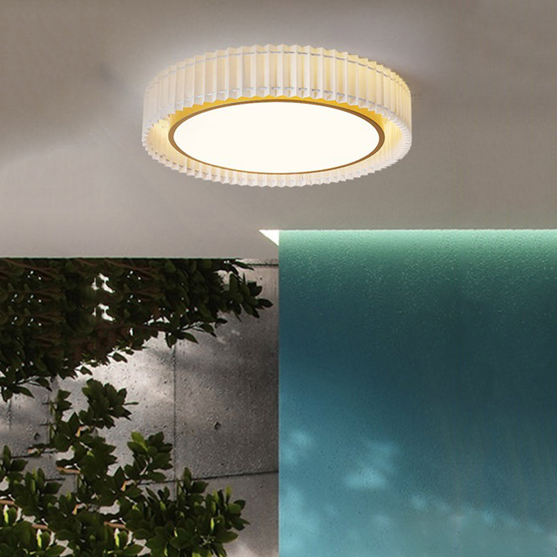 Modern Ceiling Light Fabric Ceiling Mount Light with Acrylic Shade for Bedroom