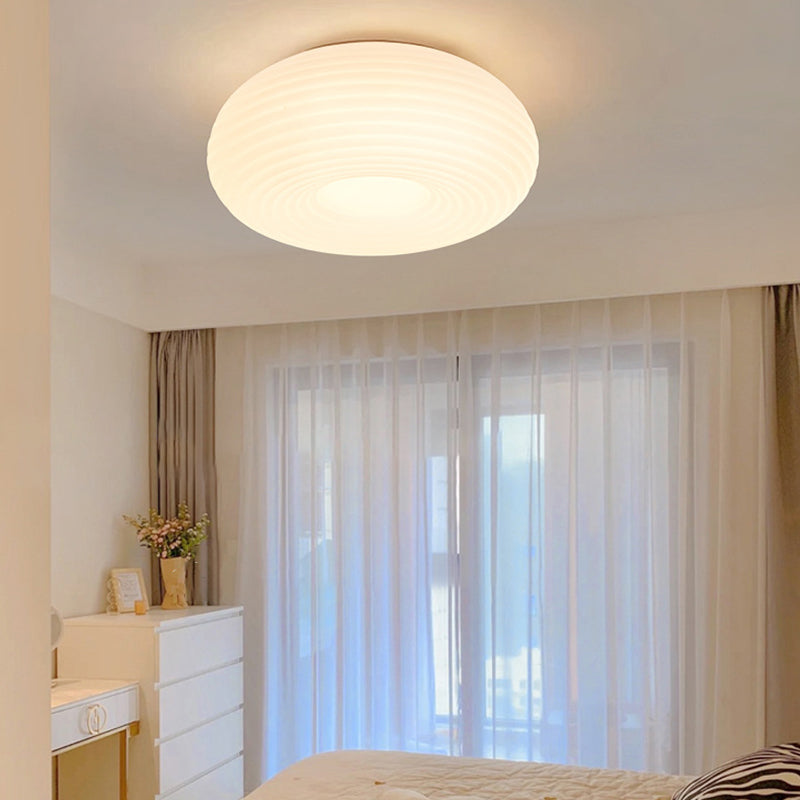 Single White Modern Flush Mount Lighting Unique LED Ceiling Light for Bedroom