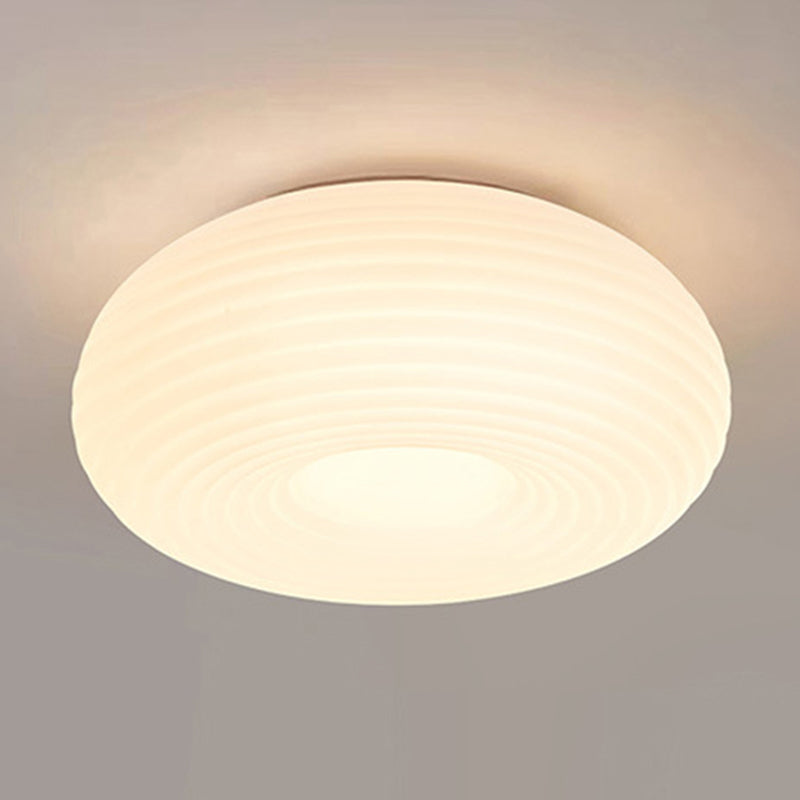 Single White Modern Flush Mount Lighting Unique LED Ceiling Light for Bedroom